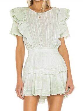 Loveshackfancy  Ruffle Lace Boho Mini Dress Size Xs